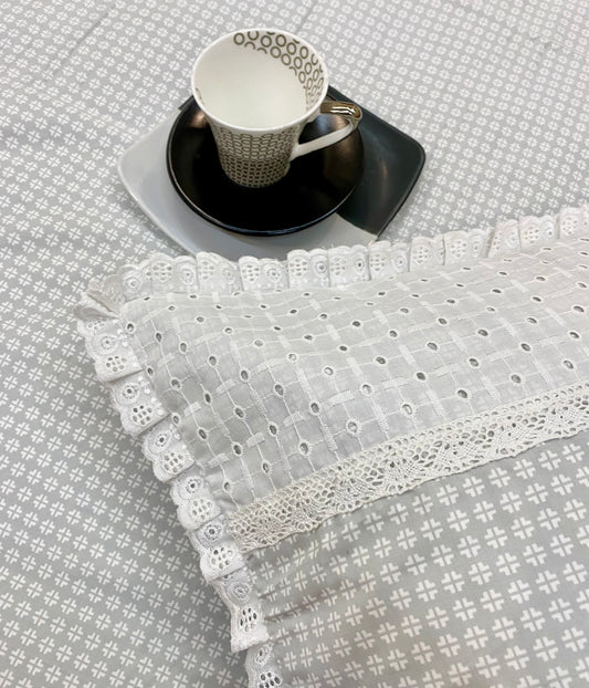 Bedsheet - Grey Geometric (Bedsheet + 2 Designer Pillowcases)