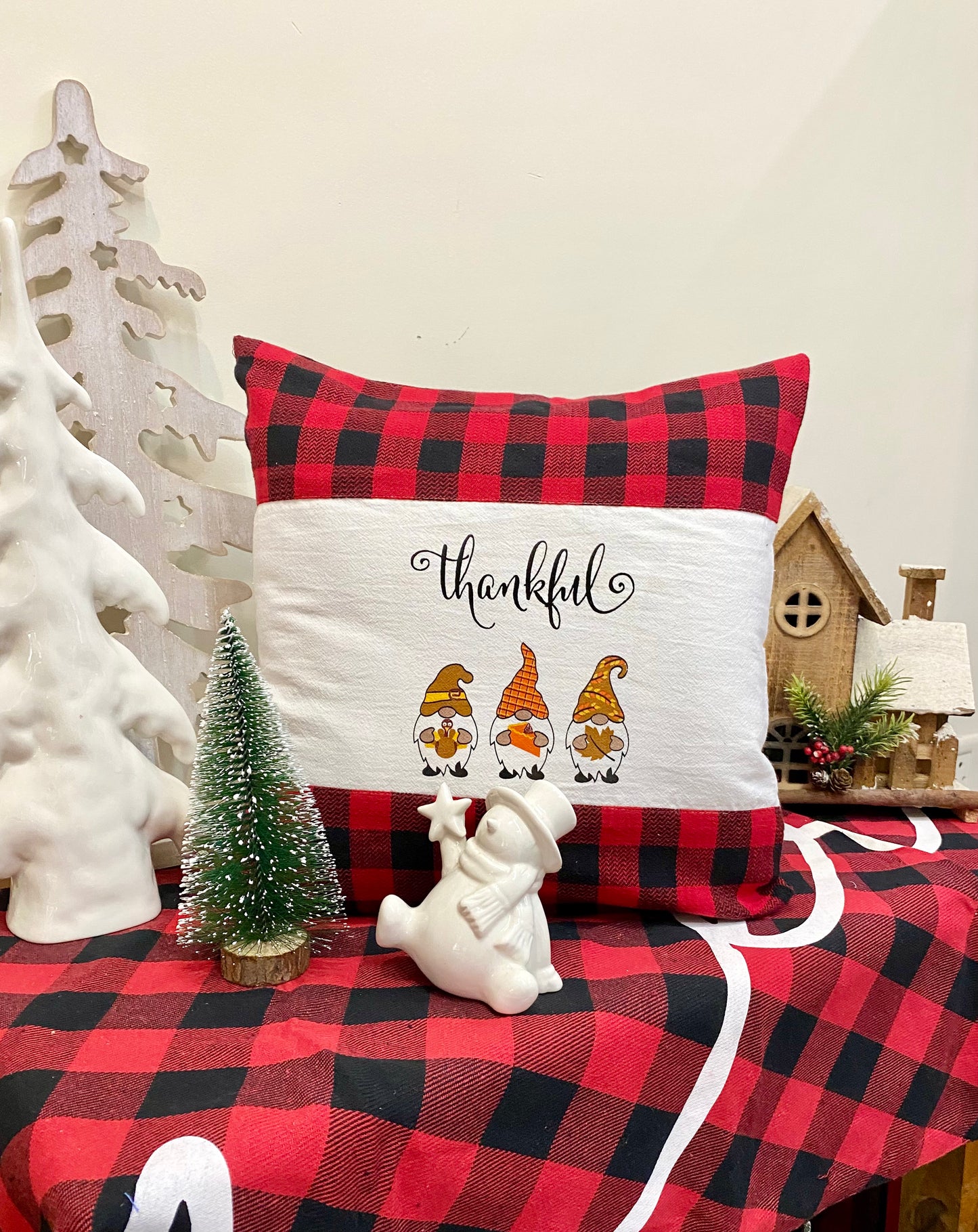 Buffalo plaid cushion cover